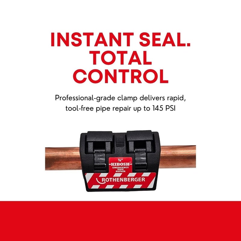 Rothenberger Kibosh Emergency Pipe Repair - Quick, Easy and Professional Way to Repair Burst - 3/4", Up to 145 PSI - 80012 - Image 2